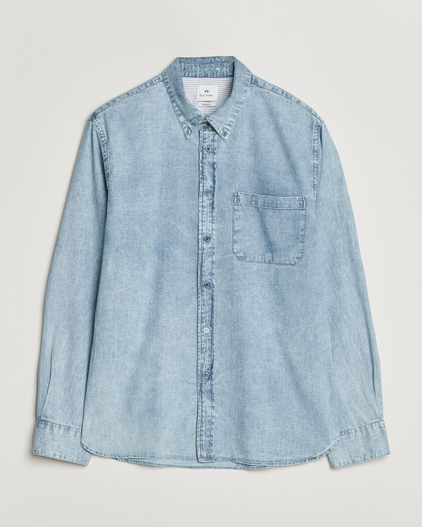PS Paul Smith Casual Fit Denim Shirt Light Blue – Sininen