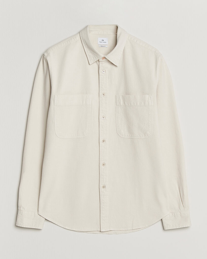 PS Paul Smith Casual Fit Cotton Overshirt Off White – Valkoinen