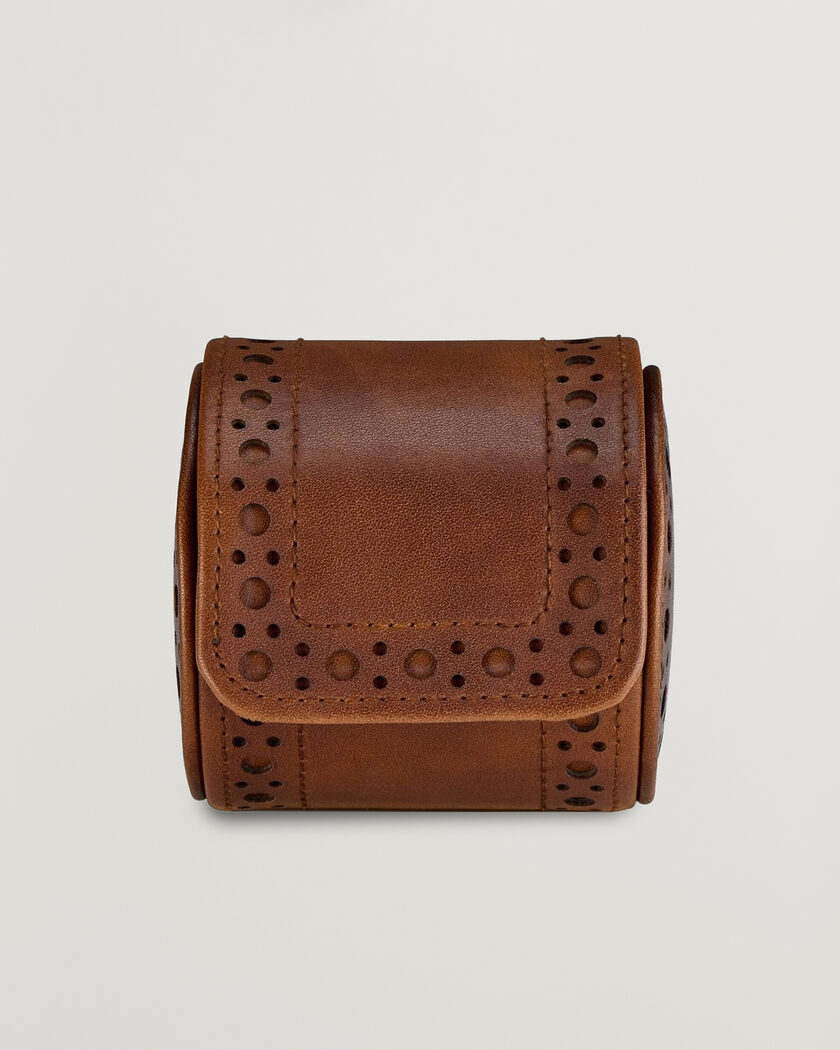 WOLF Brouge Single Watch Roll Burnished Brown – Ruskea