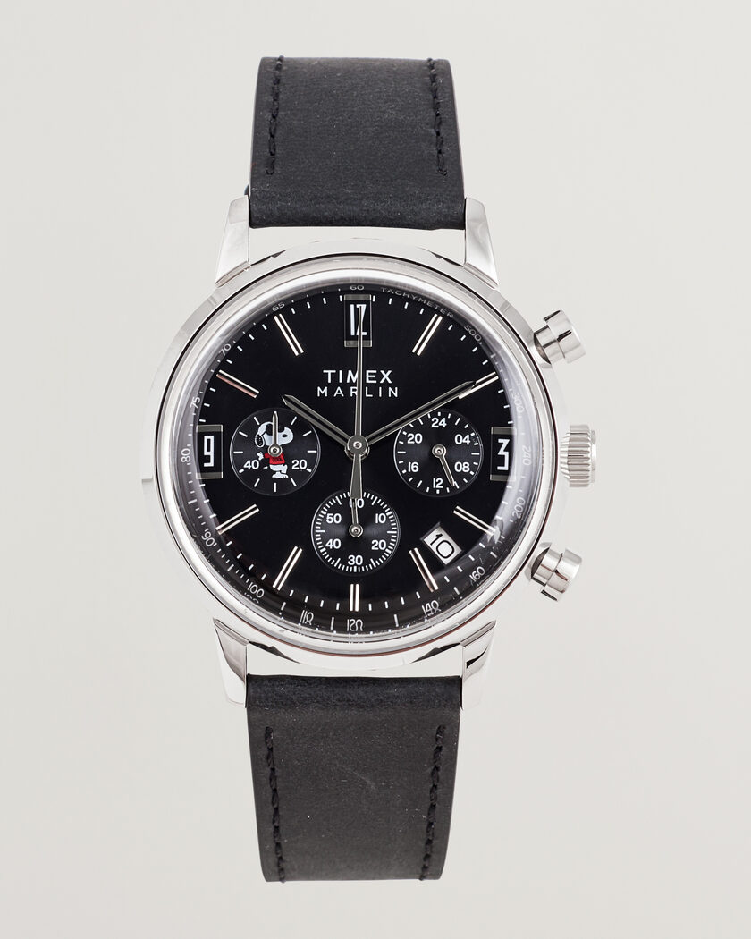 Timex x Peanuts Chrono Cool Joe Leather 40mm Black Dial – Musta