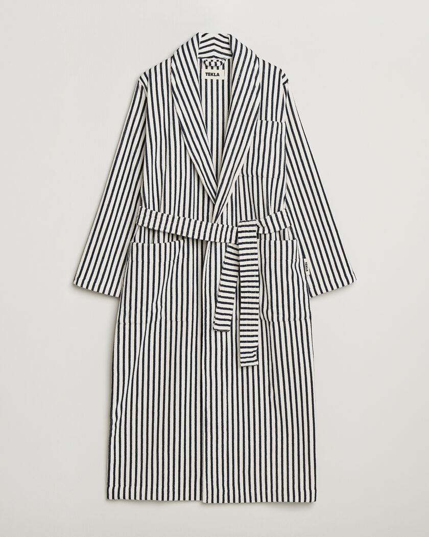 Tekla Organic Terry Classic Bathrobe Sailor Stripes – Monivärinen