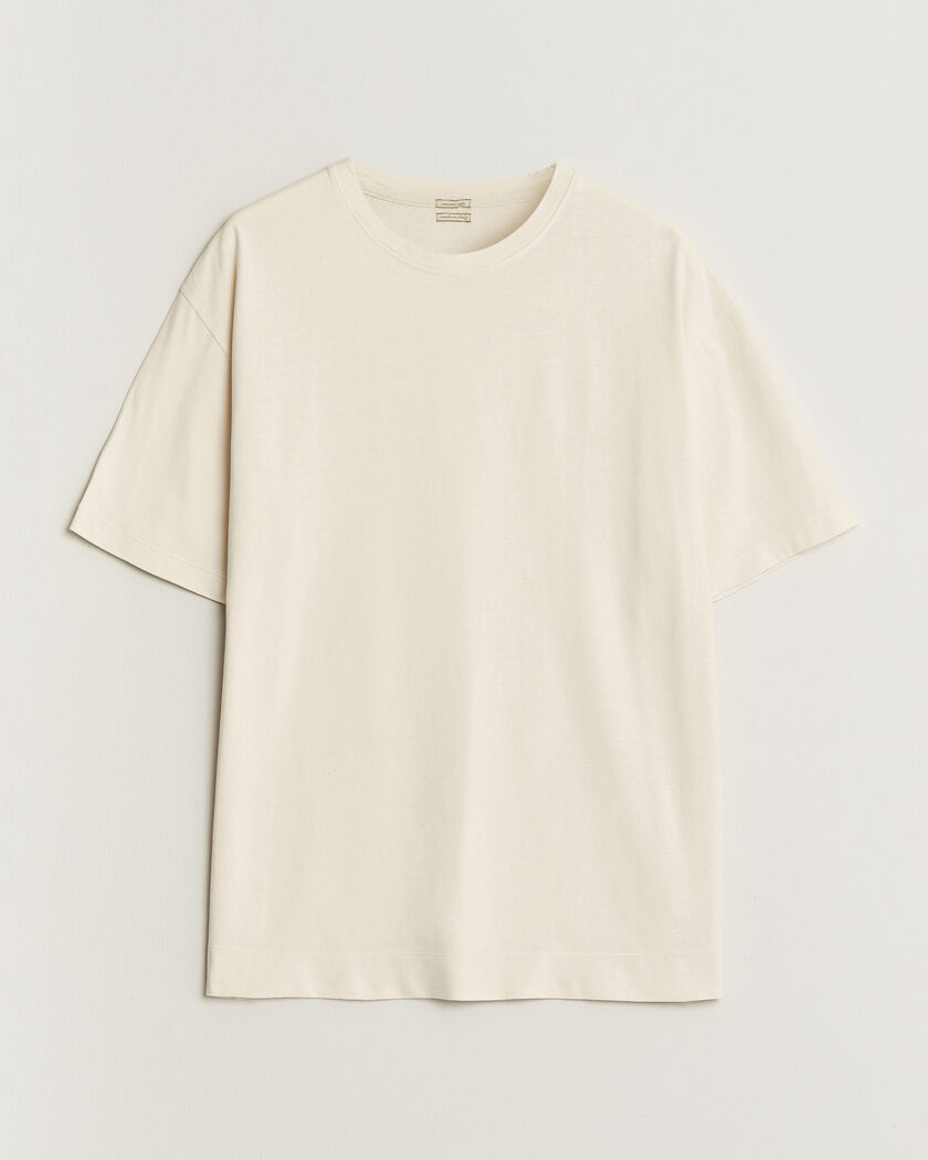 Massimo Alba Nevis Brushed Cotton T-Shirt Soft White – Valkoinen