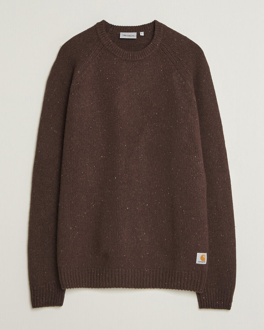 Carhartt WIP Anglistic Wool/Cotton Sweater Tobacco – Ruskea