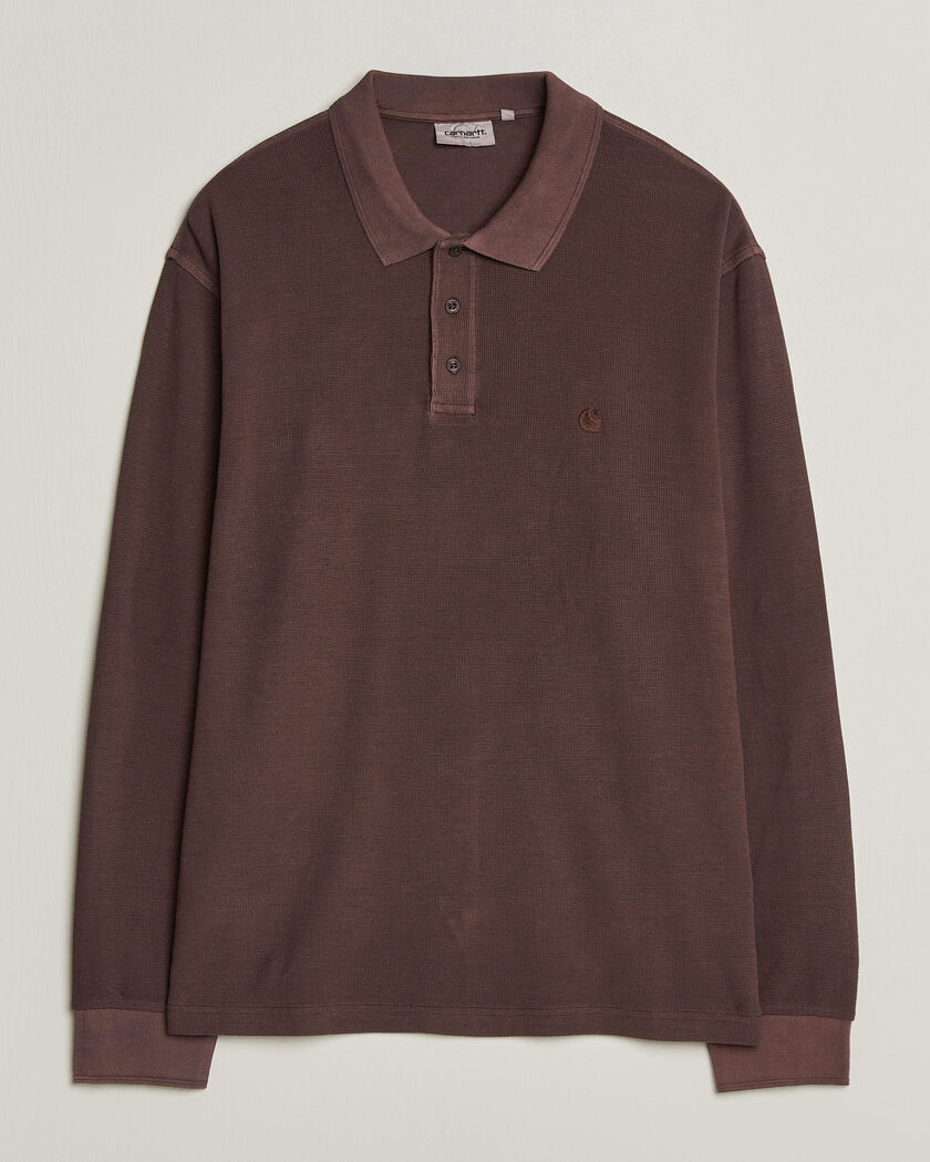Carhartt WIP Long Sleeve Waffle Rugby Shirt Palisander Brown – Ruskea