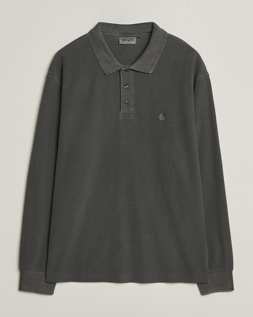 Carhartt WIP Long Sleeve Waffle Rugby Shirt Black – Musta