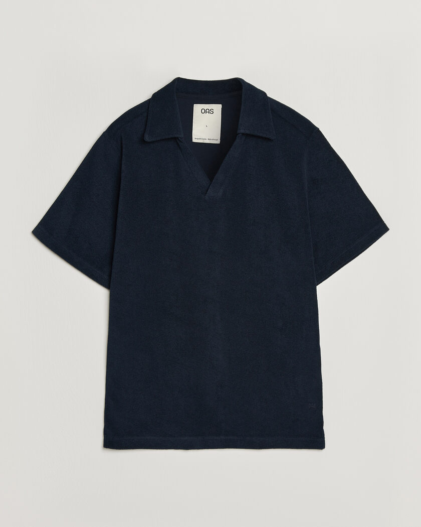 OAS Serif Regular Fit Terry Open Collar Polo Dark Blue – Sininen