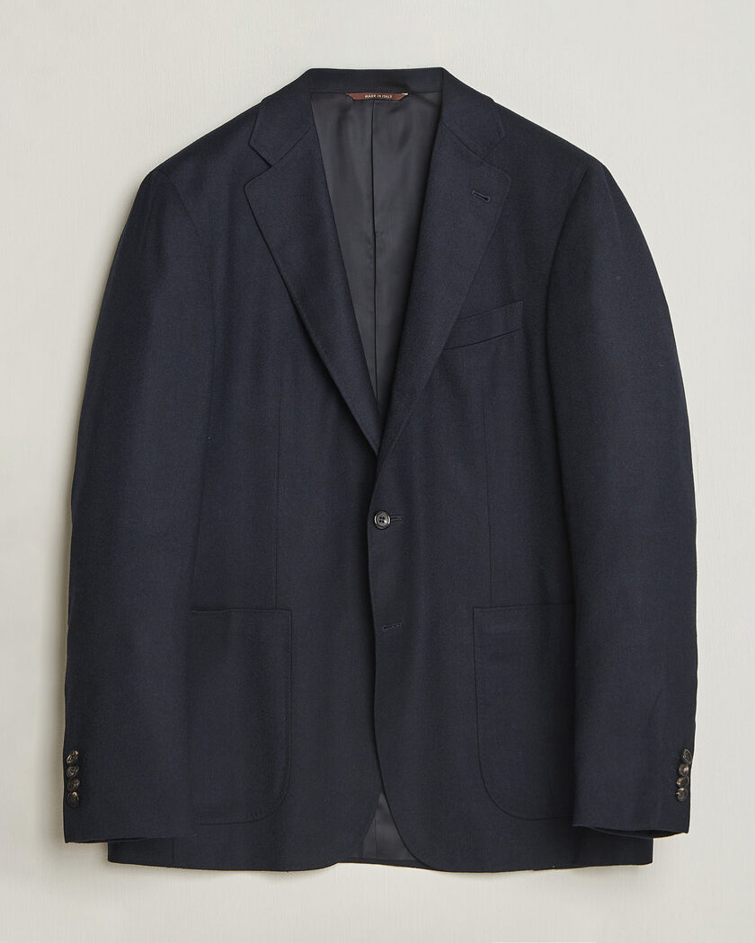 Canali Kei Impeccabile Flannel Blazer Navy – Sininen