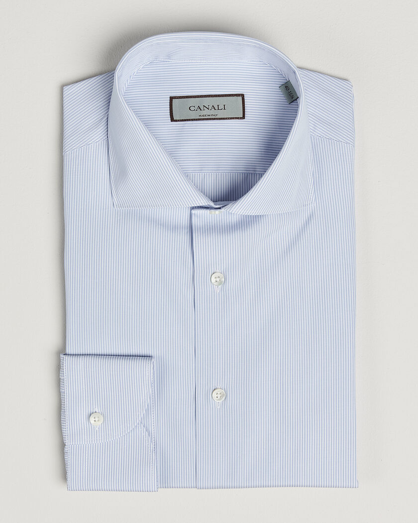 Canali Slim Fit Dress Shirt Light Blue Stripe – Sininen
