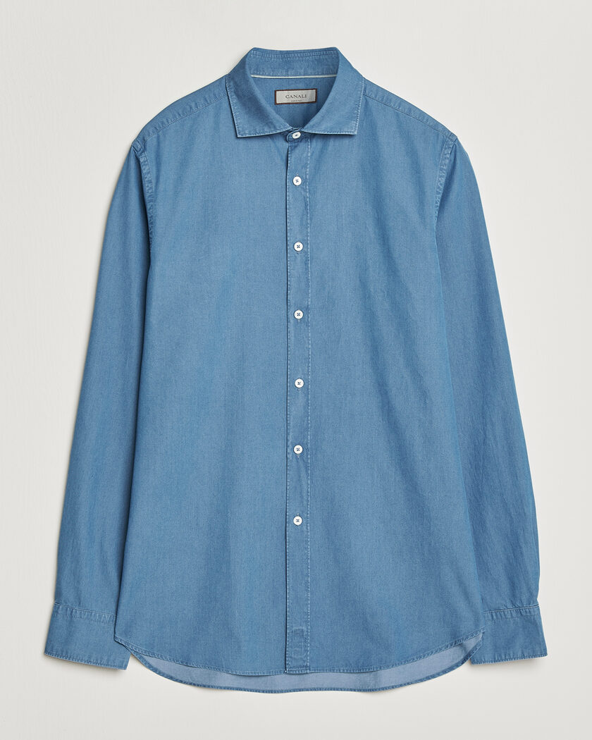 Canali Denim Shirt Stone Wash – Sininen