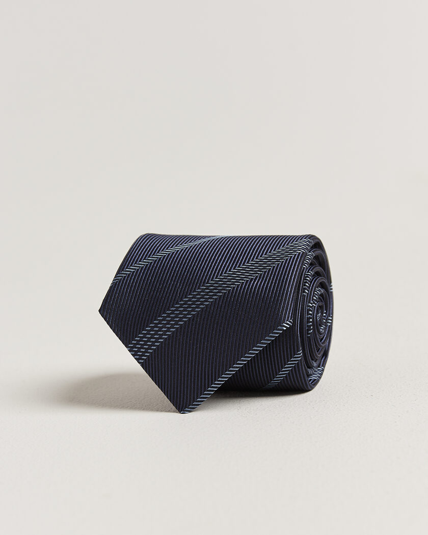 Canali Regimental Stripe Silk Tie Navy – Sininen