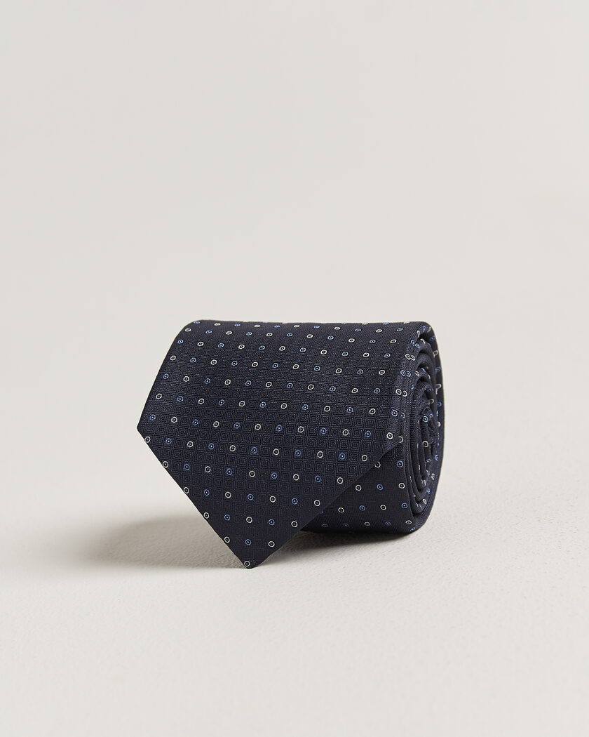 Canali Jacquard Silk Tie Navy – Sininen