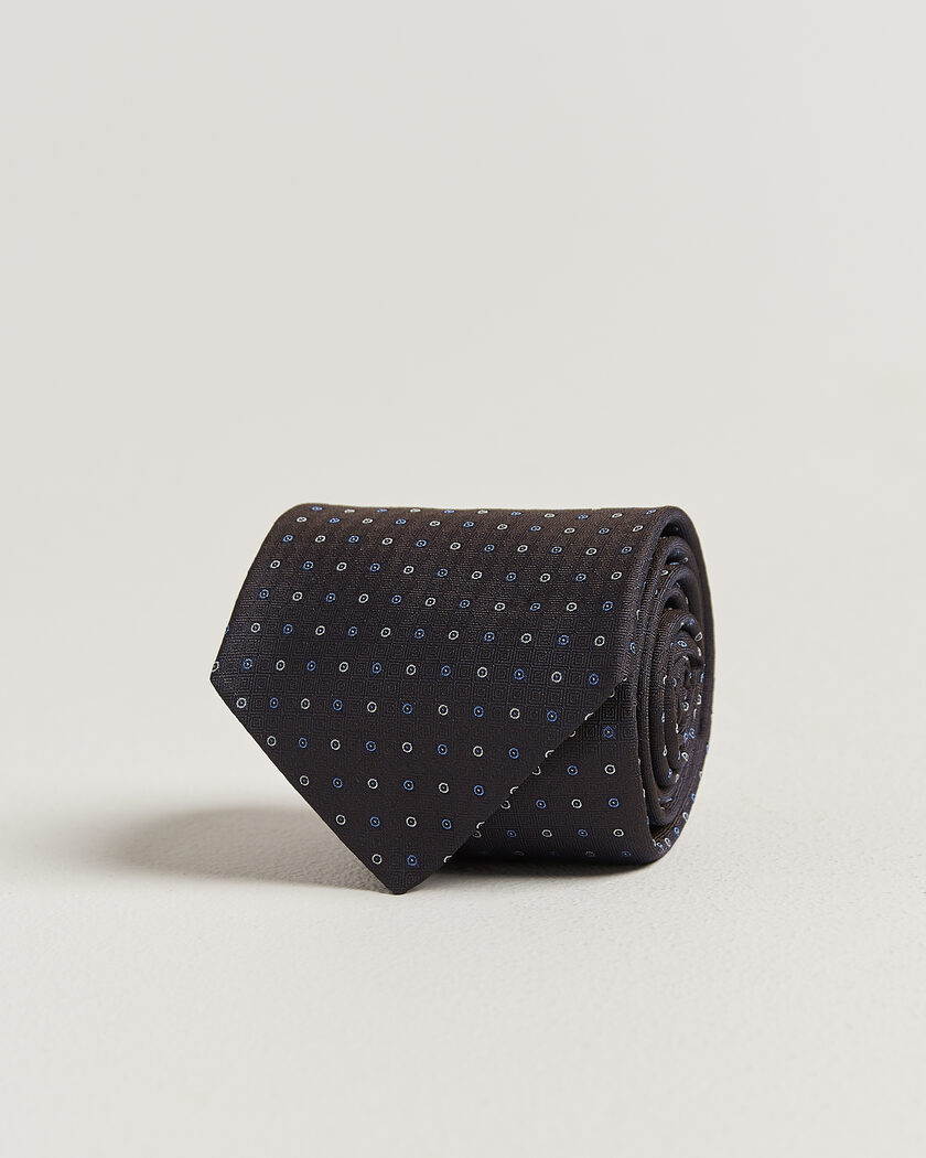 Canali Jacquard Silk Tie Dark Brown – Ruskea