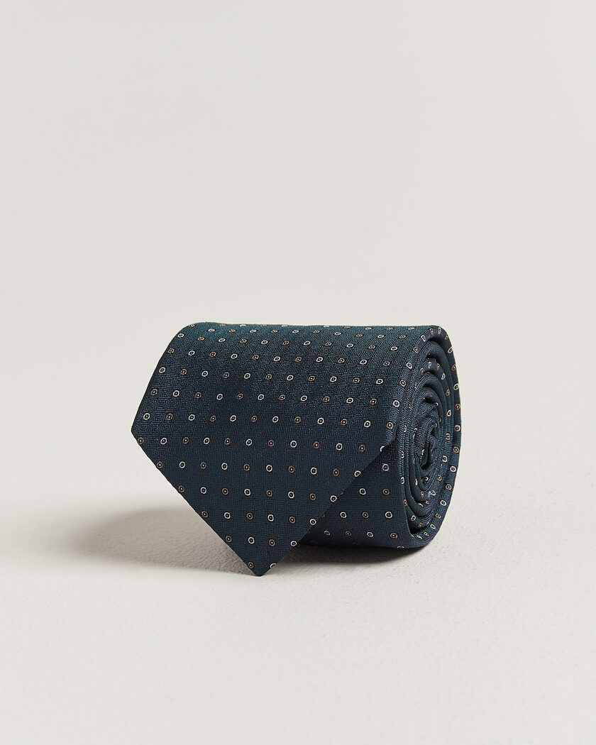 Canali Jacquard Silk Tie Dark Green – Vihreä