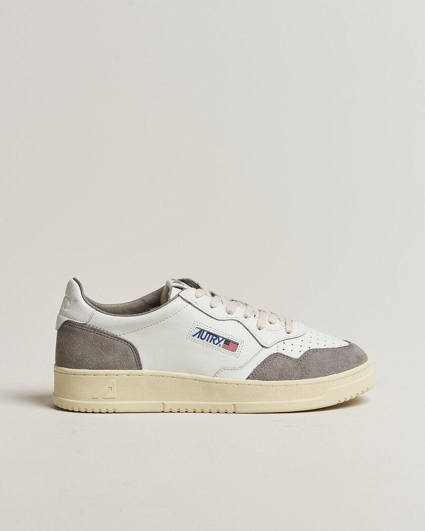 Autry Medalist Low Soft Leather/Suede Sneaker White/Cemento – Valkoinen