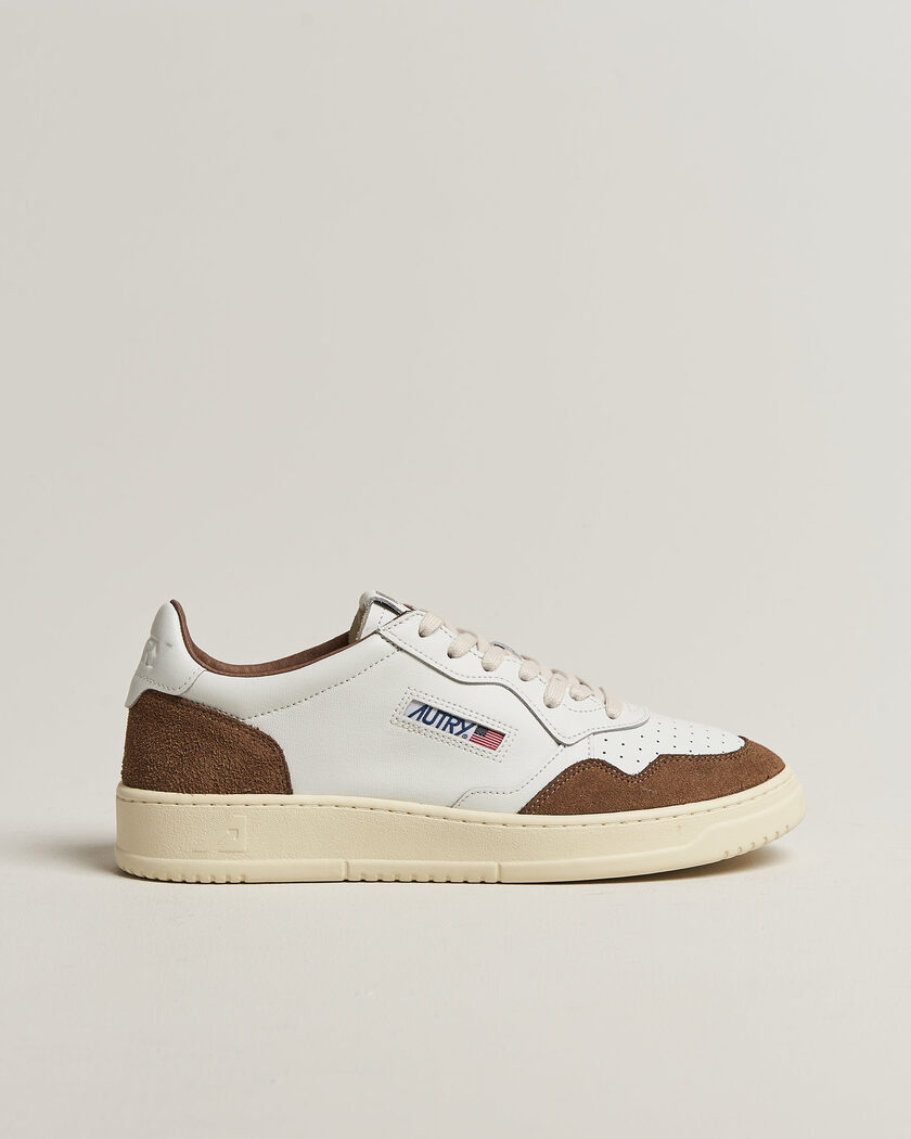 Autry Medalist Low Soft Leather/Suede Sneaker White/Tabacco – Valkoinen