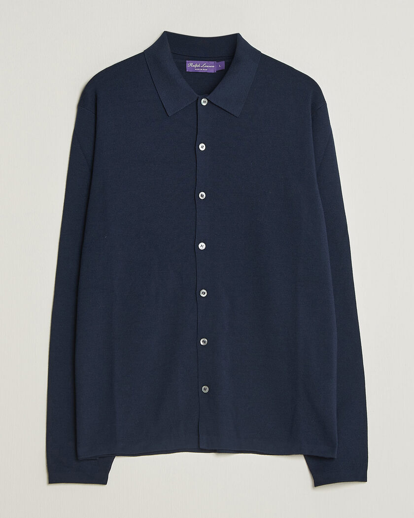 Ralph Lauren Purple Label Milano Stich Cardigan  Racing Navy – Sininen