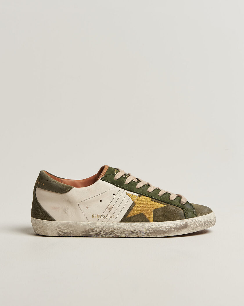 Golden Goose Super-Star Sneakers Cream/Olive – Valkoinen