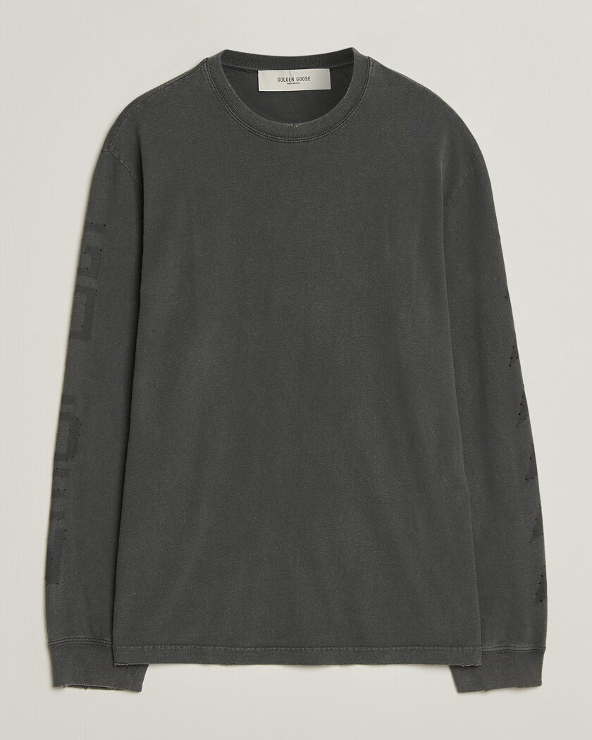 Golden Goose Long Sleeve Garment Dyed T-Shirt Anthracite – Harmaa