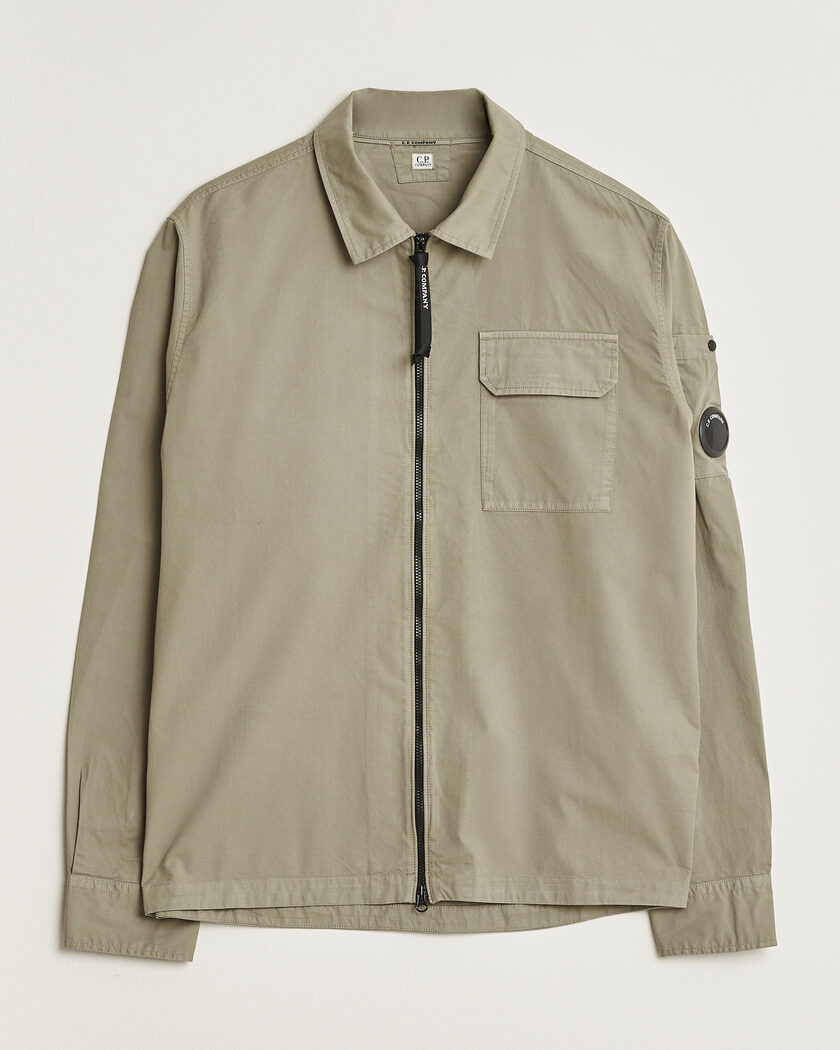 C.P. Company Organic Cotton Gabardine Zip Overshirt Grey – Harmaa