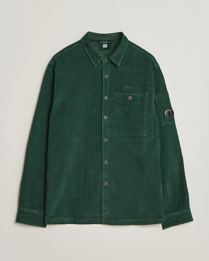 C.P. Company Corduroy Lens Overshirt Emerald Green – Vihreä