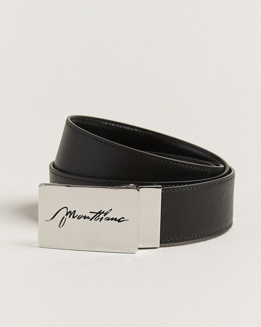 Montblanc 35mm Reversible Sartorial/Calf Logo Belt Black – Musta