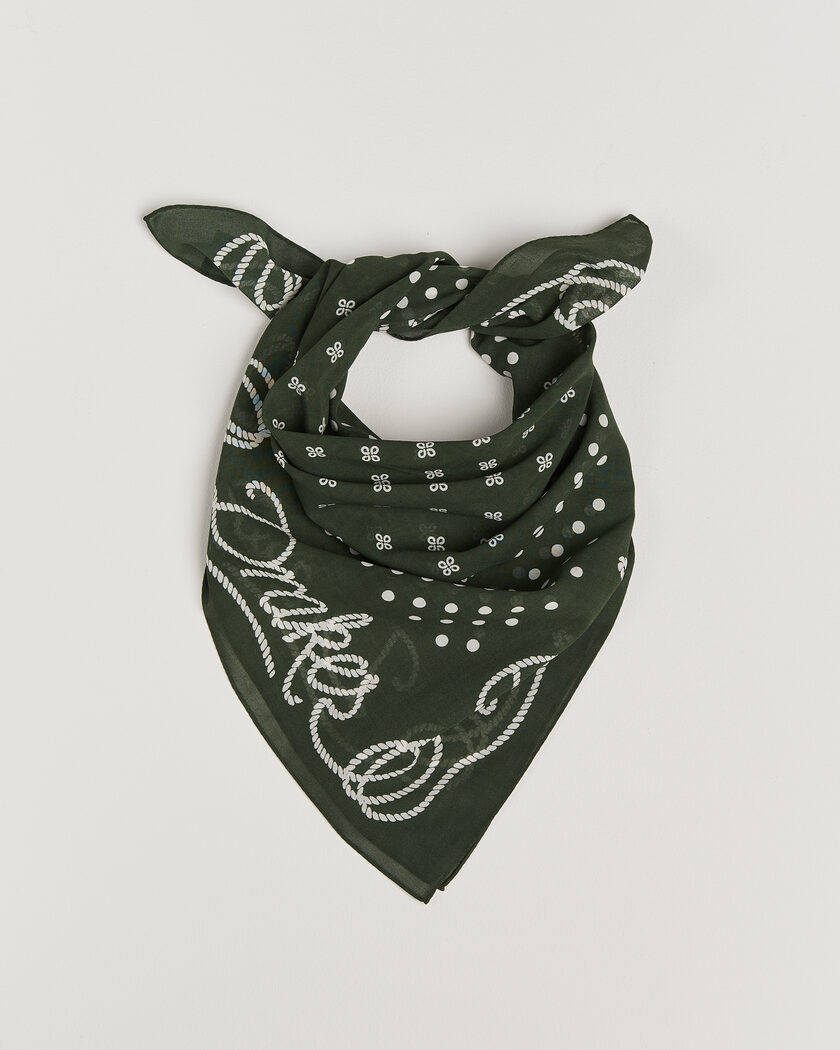 Drake's Rope Border Cotton Bandana Green – Vihreä