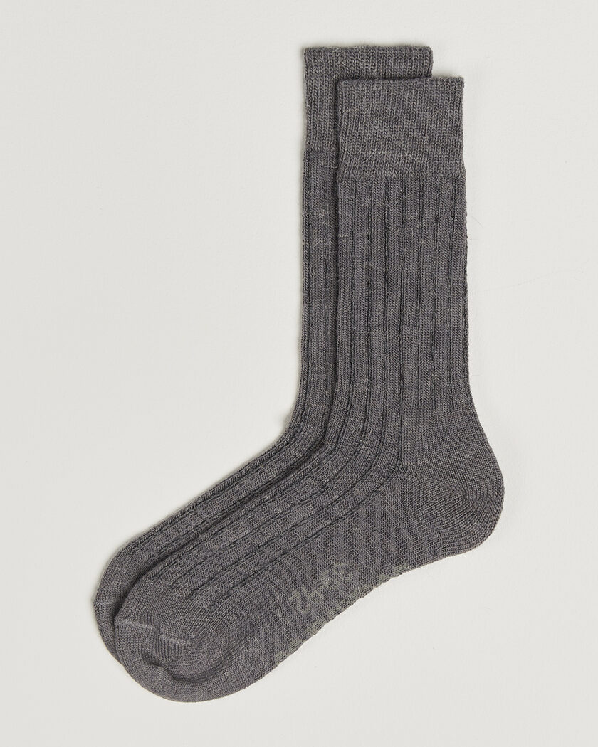 Alpacasocks & Co 2-Pack Ribbed Alpacka Wool Socks Dark Grey – Harmaa