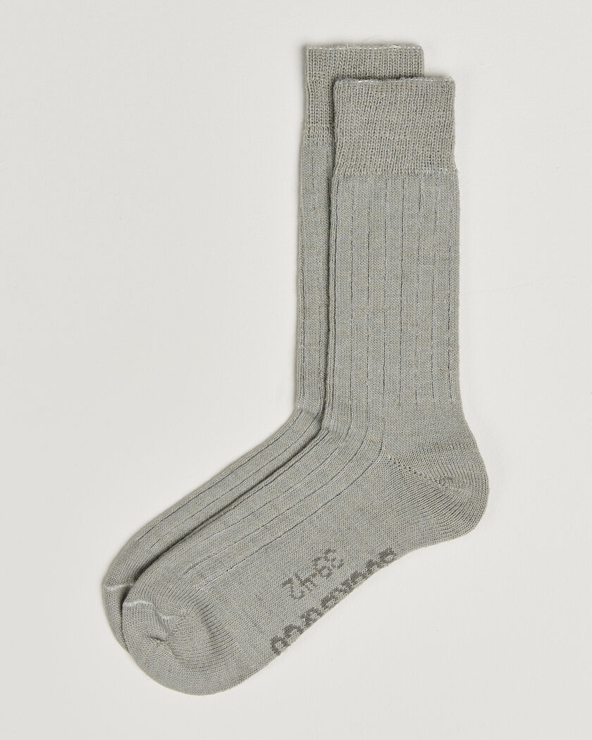 Alpacasocks & Co 2-Pack Ribbed Alpacka Wool Socks Light Grey – Harmaa