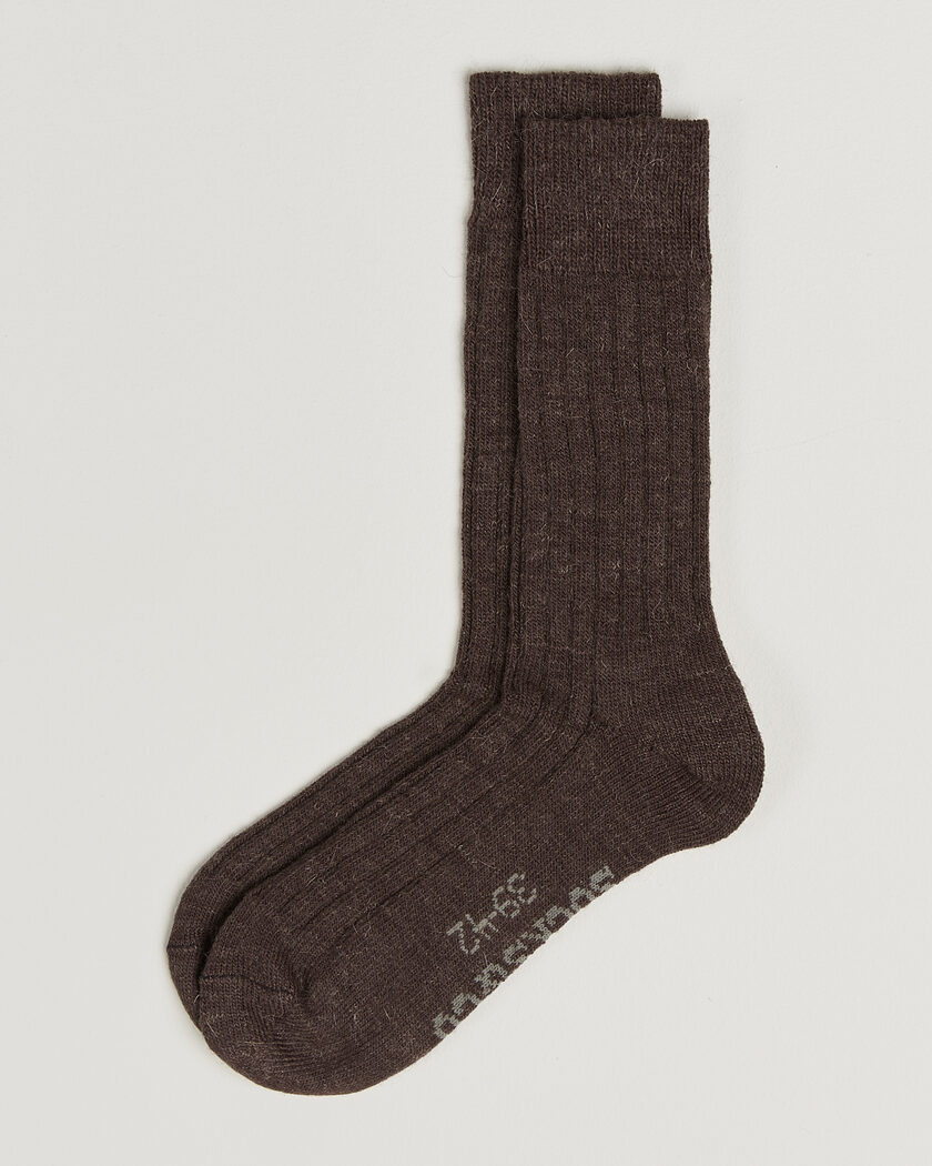 Alpacasocks & Co 2-Pack Ribbed Alpacka Wool Socks Cacao – Ruskea