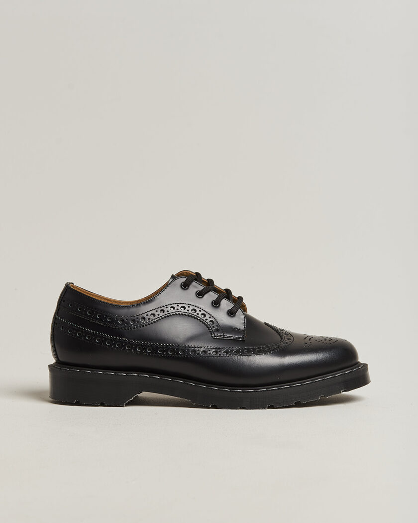 Solovair American Brogue Shoe Black Shine – Musta