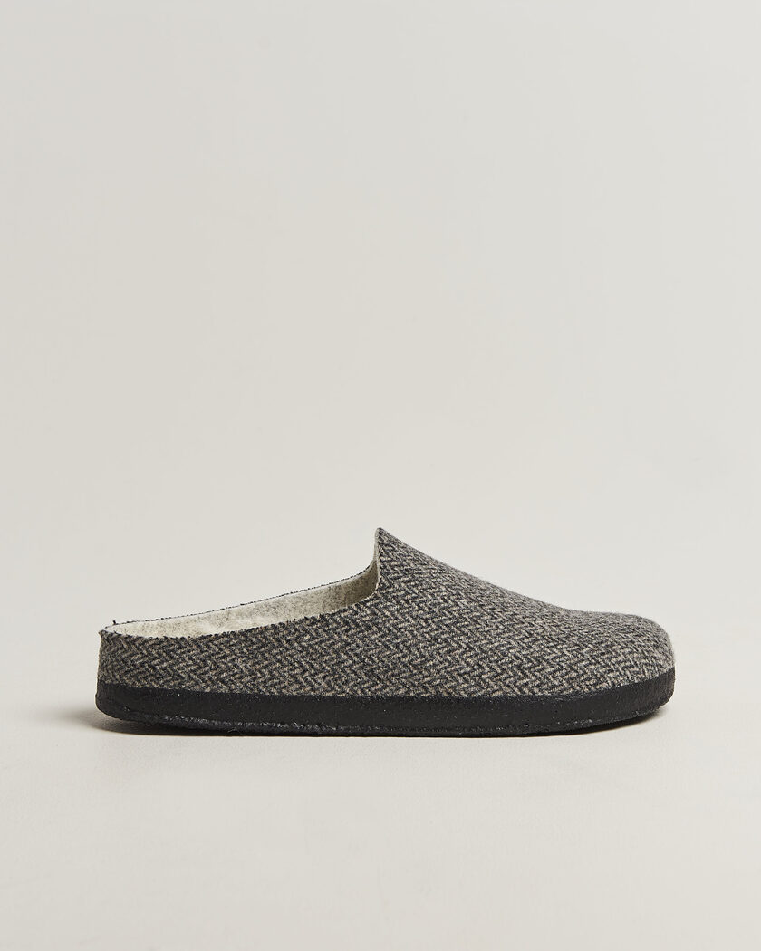 BIRKENSTOCK Amsterdam Wrapped Dip Shearling Dark Grey Herringbone – Harmaa