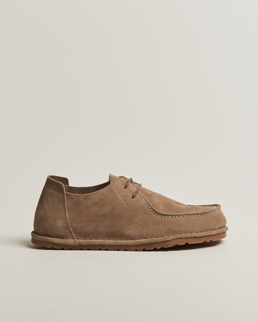 BIRKENSTOCK Utti Lace Loafer Gray Taupe Suede – Beige