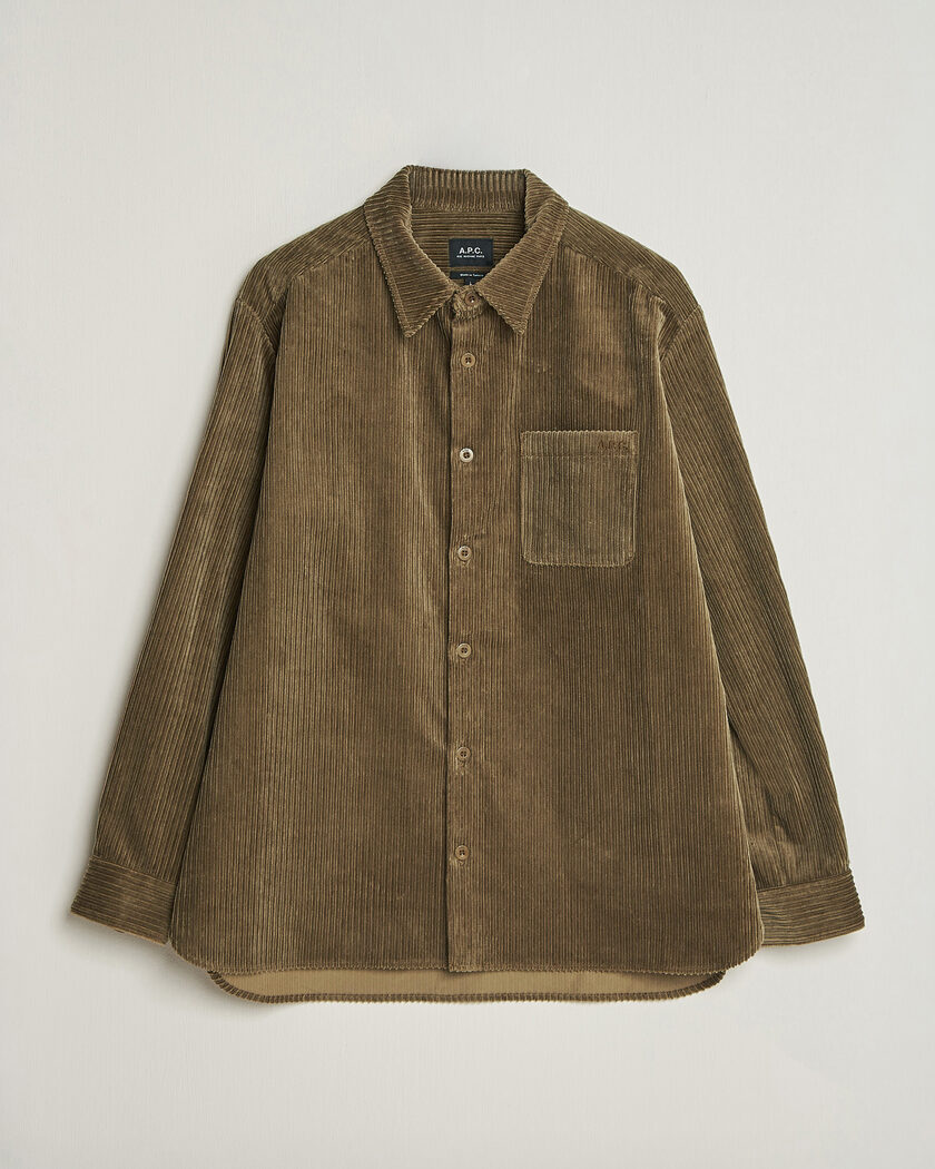 A.P.C. Mateo Corduroy Overshirt Taupe – Ruskea