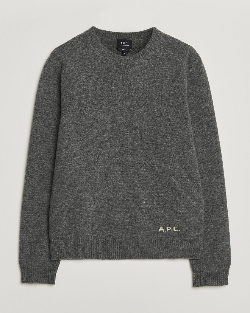 A.P.C. Edmond Wool Knitted Sweater Anthracite Melange – Harmaa