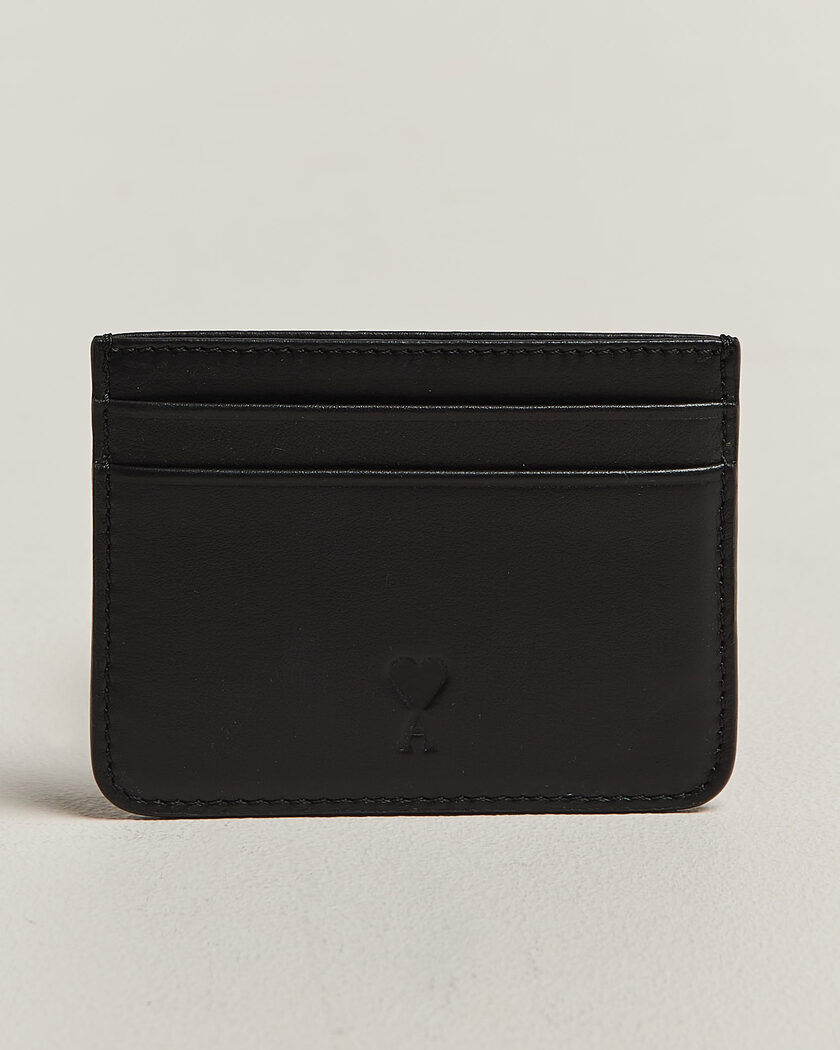 AMI Tonal Heart Logo Card Holder Black – Musta