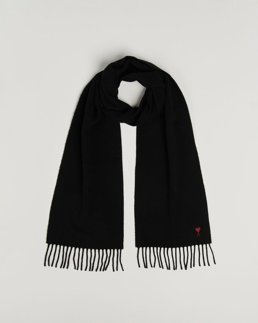 AMI Heart Logo Scarf Black – Musta