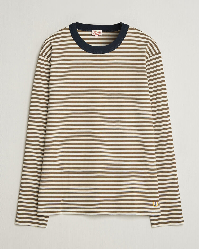 Armor-lux Héritage Striped Long Sleeve T-Shirt Olive/Milk – Monivärinen