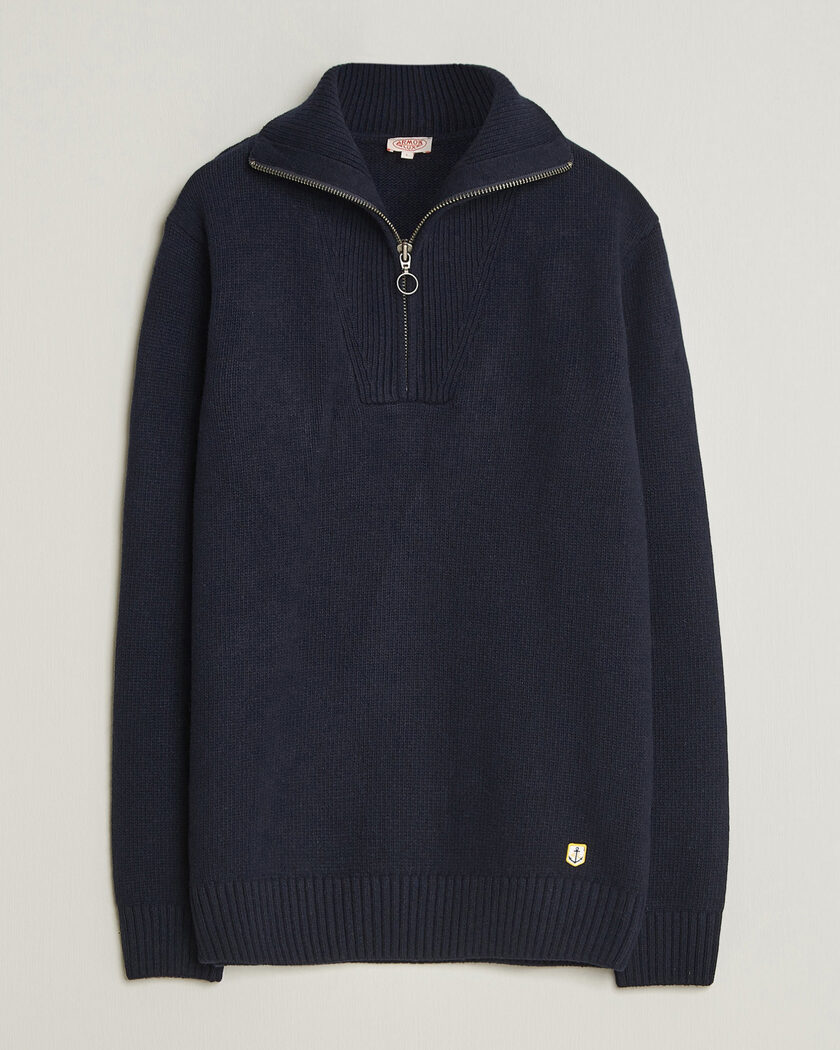 Armor-lux Wool Knitted Half Zip Navy – Sininen