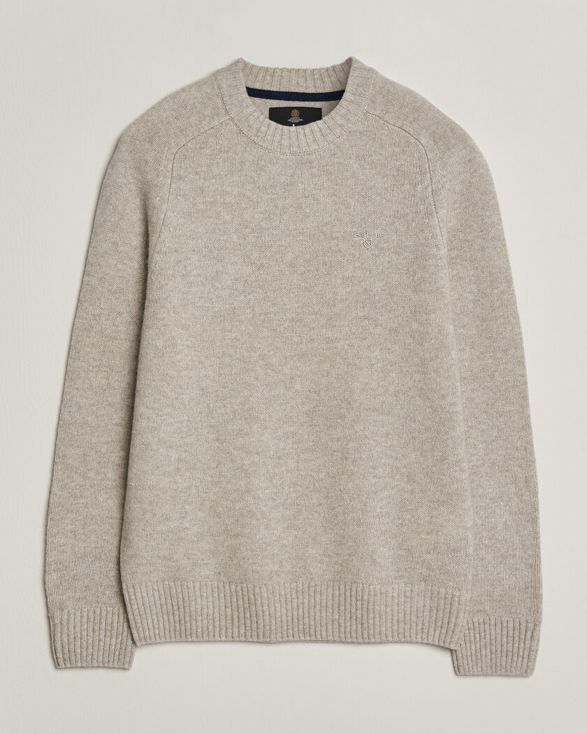 Barbour Lifestyle Newtown Lambswool Crewneck Light Grey Marl – Harmaa