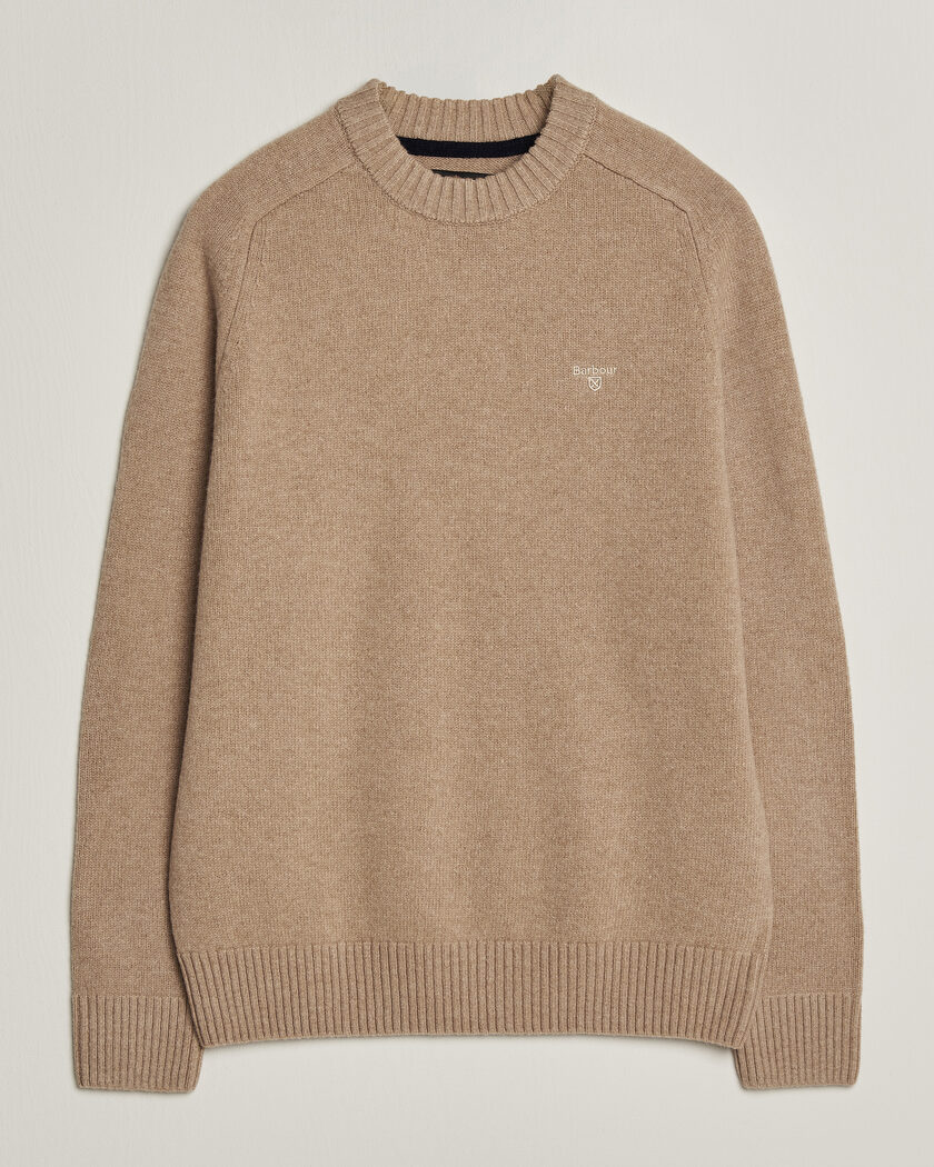 Barbour Lifestyle Newtown Lambswool Crewneck Stone – Beige