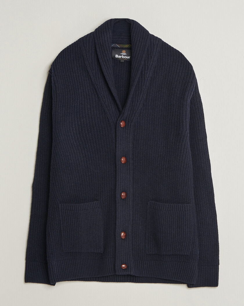 Barbour Lifestyle Hartland Knitted Shawl Cardigan Navy – Sininen
