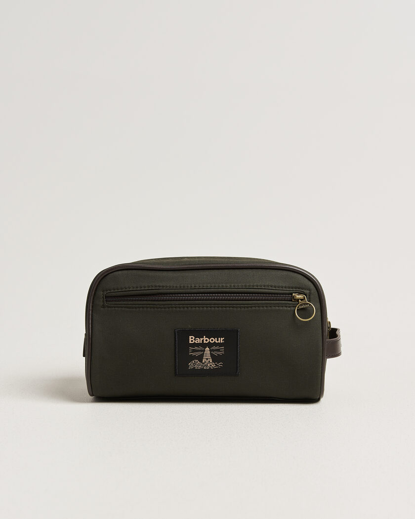 Barbour Lifestyle Waxed Washbag Olive – Vihreä