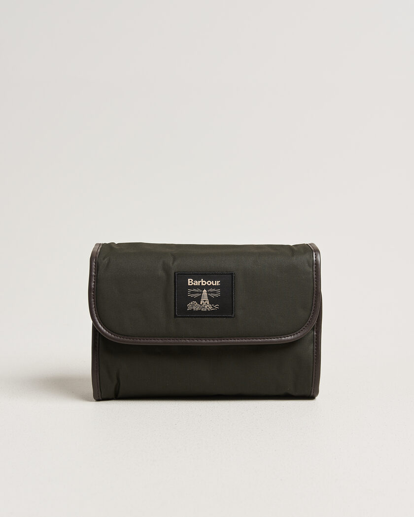 Barbour Lifestyle Wax Hanging Washbag Olive – Vihreä