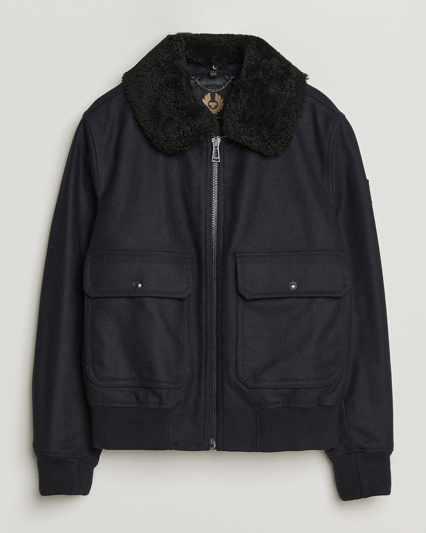 Belstaff Welder Wool Bomber Jacket Dark Ink – Sininen