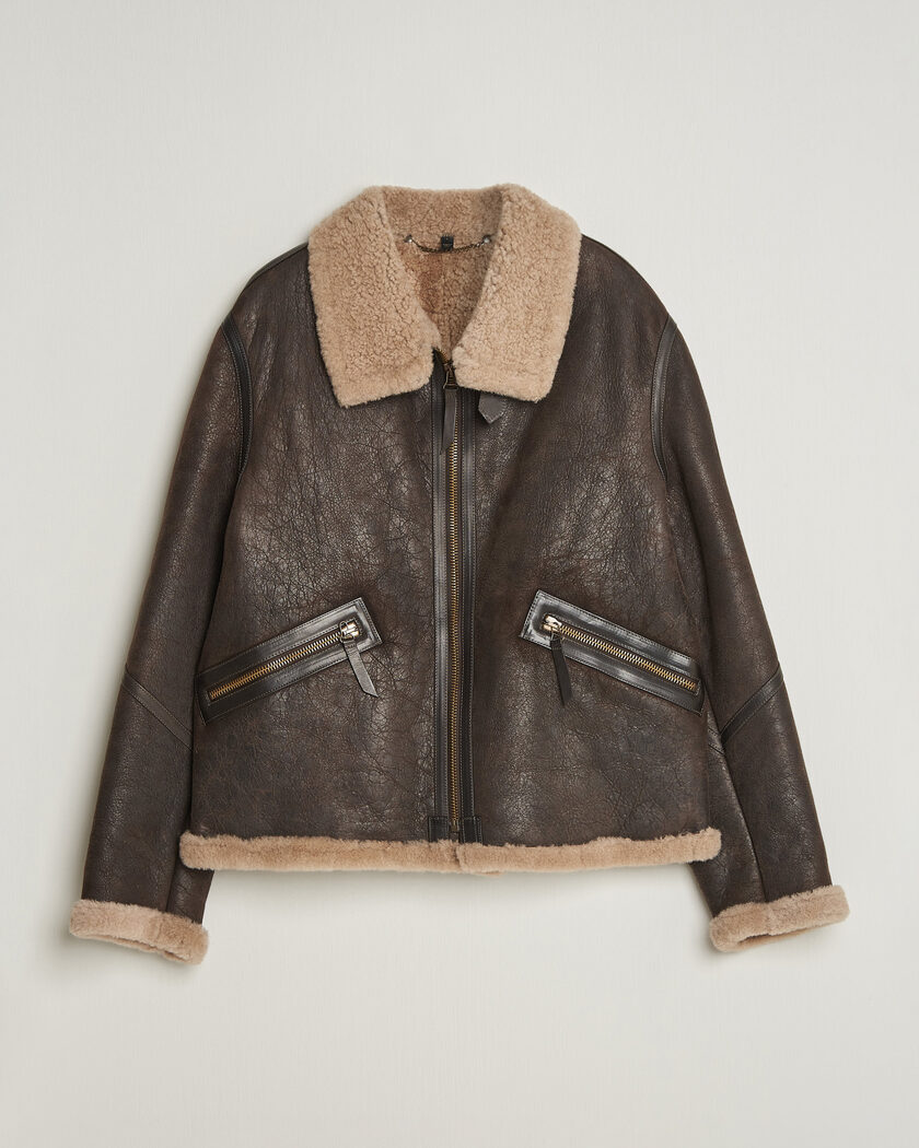 Belstaff Winterbrook Shearling Jacket Dark Brown – Ruskea