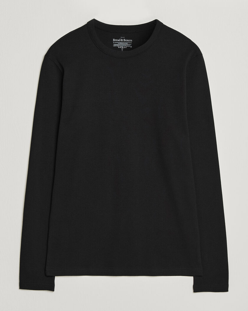 Bread & Boxers Ribbed Long Sleeve T-Shirt Black – Musta