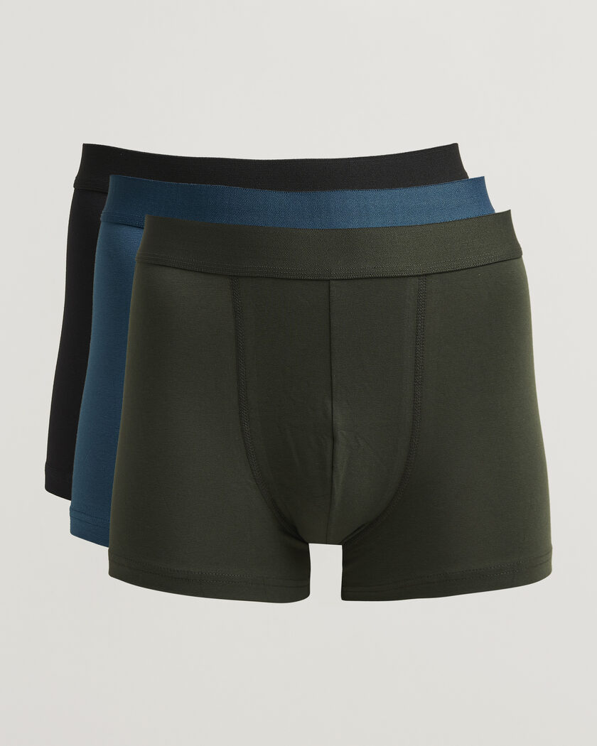 Bread & Boxers 3-Pack Boxer Brief Green/Blue/Black – Monivärinen