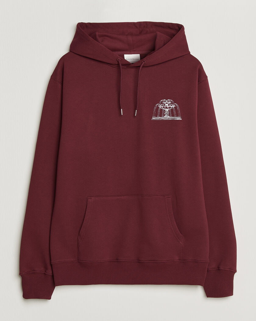 Drôle de Monsieur Fountain Printed Hoodie Burgundy – Punainen