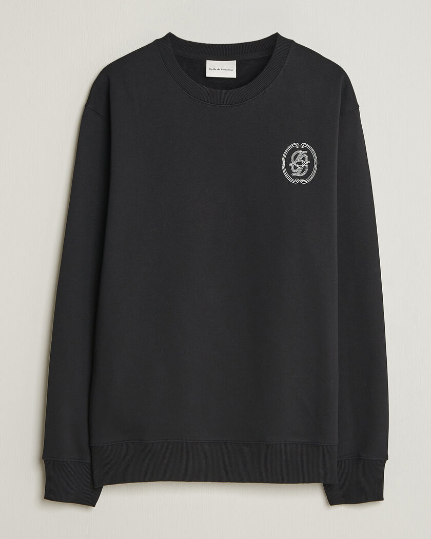 Drôle de Monsieur Mirror D Embroidered Sweatshirt Black – Musta