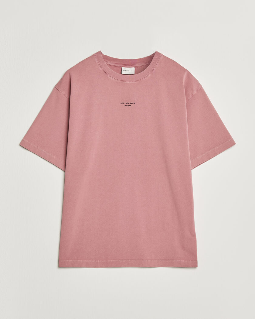 Drôle de Monsieur Classic Slogan T-Shirt Dark Pink – Vaaleanpunainen